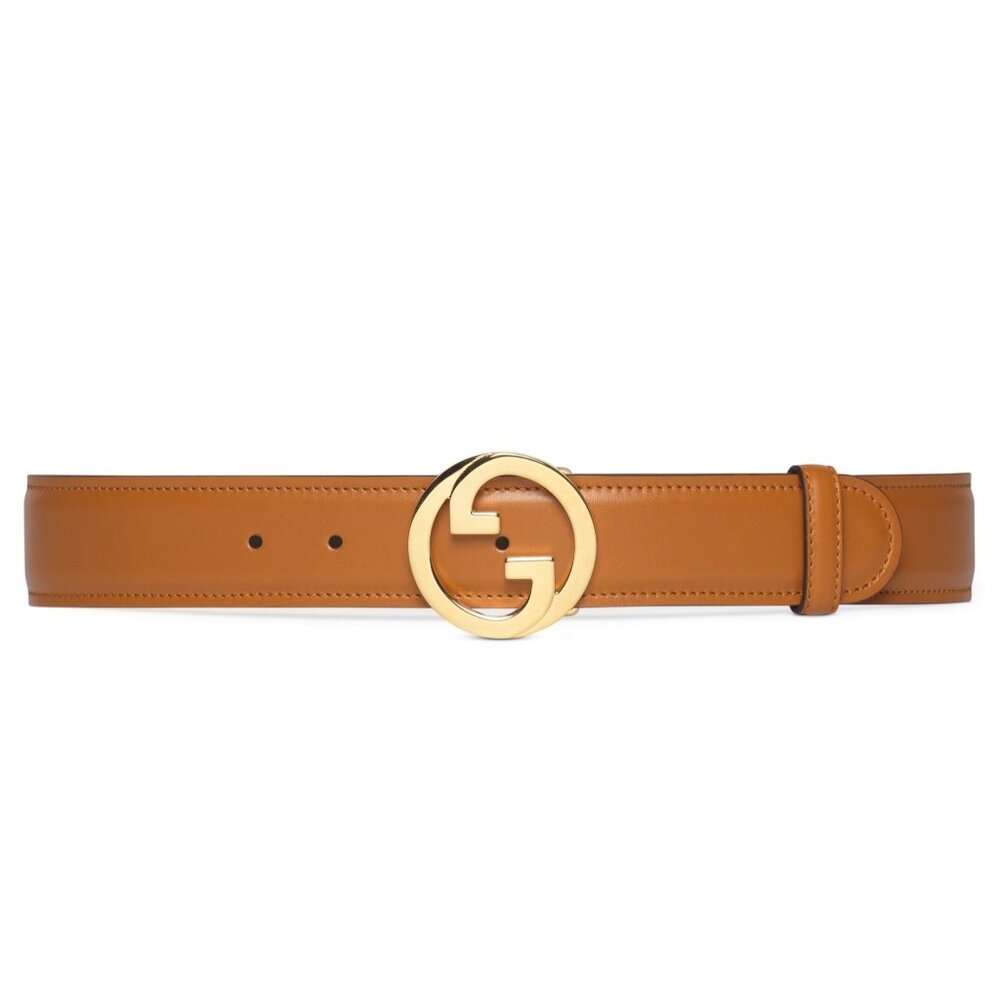 Gucci Women’s Ciny Lux Calfskin W30mm Belt Blondie Cognac 115cm 690557